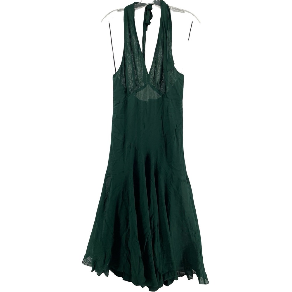 Reformation Women's Dress Briony Forest Green Viscose 12 NWT